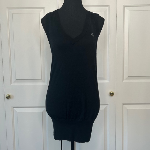 Original Penguin Black Knit Long V-Neck Vest Size M - Picture 8 of 10
